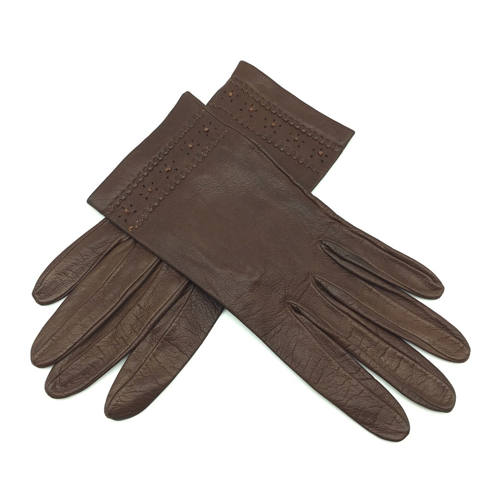 Vintage Brown SOFT Lambs Leather Gloves Small